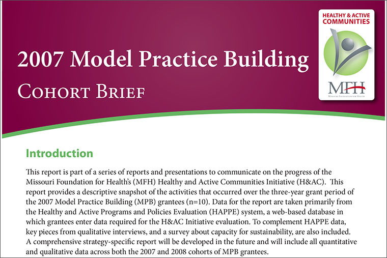 2007 Model Practice Building: Cohort Brief