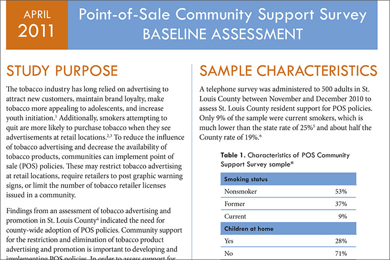 POS Community Support Survey: Baseline Assessment
