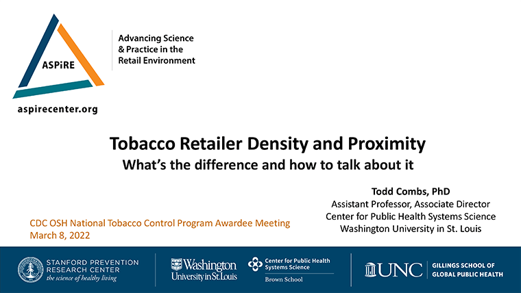 Tobacco Retailer Density and Proximity: What’s the difference and how to talk about it