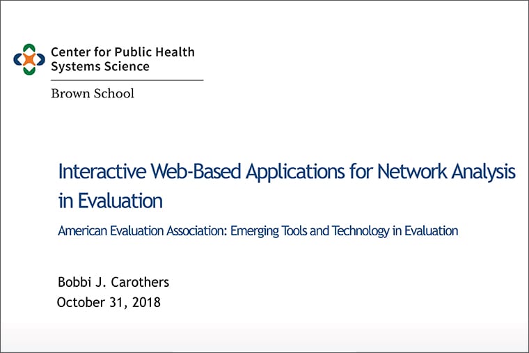 Interactive Web-Based Applications for Network Analysis in Evaluation