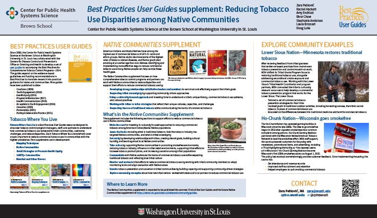 Best Practices User Guides supplement: Reducing Tobacco Use Disparities among Native Communities
