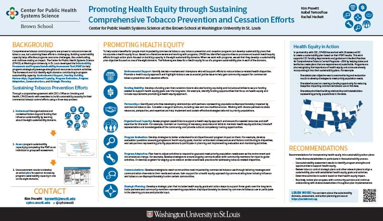 Promoting Health Equity through Sustaining Comprehensive Tobacco Prevention and Cessation Efforts