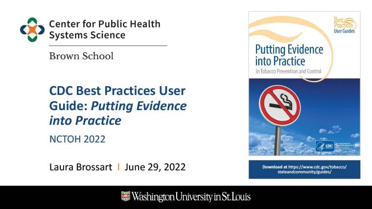 CDC Best Practices User Guide: Putting Evidence into Practice
