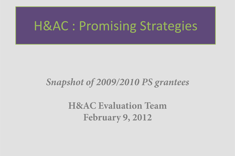 Promising Strategies: Snapshot of 2009/2010 PS Grantees