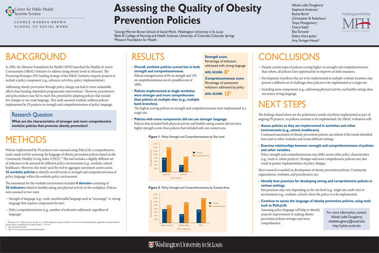 Assessing the Quality of Obesity Prevention Policies