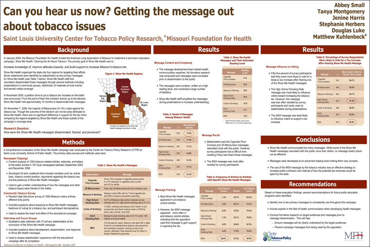 Can You Hear Us Now? Getting the Message Out About Tobacco…