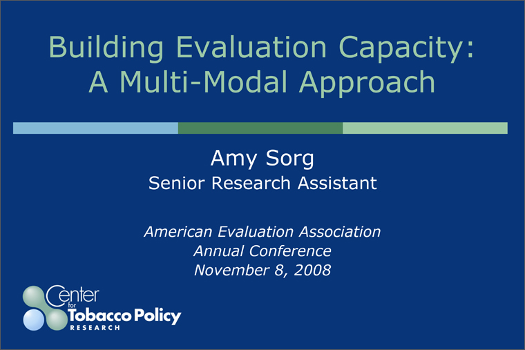 Building Evaluation Capacity: A Multi-Modal Approach