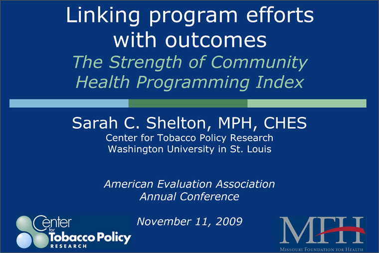 Linking Program Efforts With Outcomes: the Strength of Community Health Programming Index