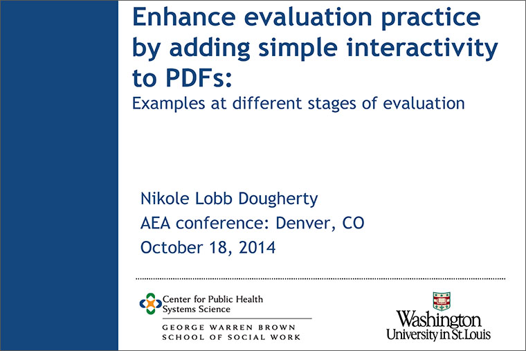 Enhance Evaluation Practice by Adding Simple Interactivity to PDFs: Examples at Different Stages of Evaluation