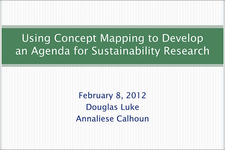 Using Concept Mapping to Develop an Agenda for Sustainability Research