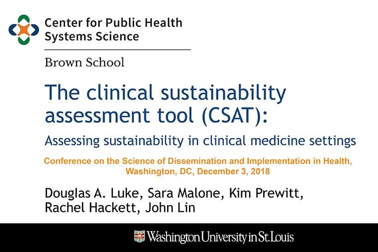 The clinical sustainability assessment tool (CSAT): Assessing sustainability in clinical medicine settings