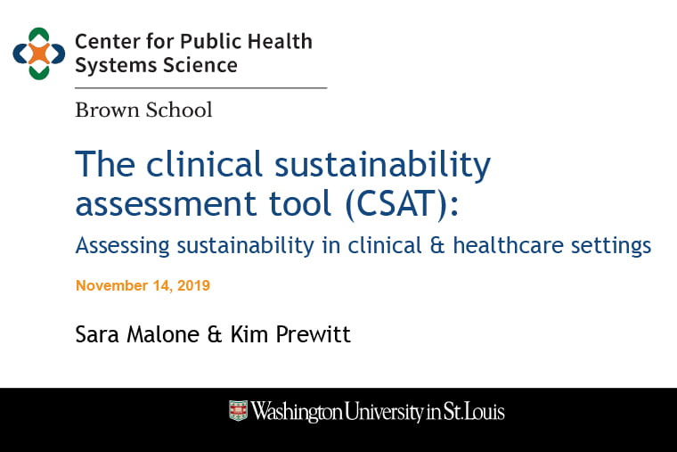 The Clinical Sustainability Assessment Tool